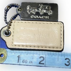COACH HORSE & CARRIAGE SILVER NICKEL FOB BAG CHARM KEYCHAIN 2 HANG TAGS